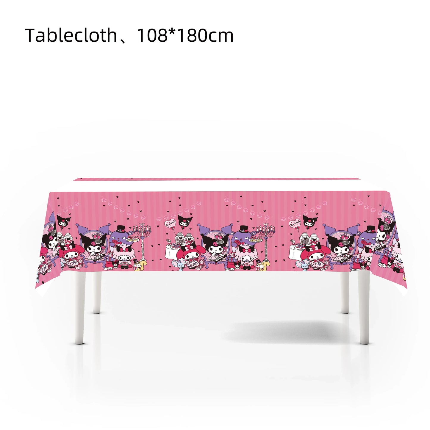 MINISO Kawali Kuromied Theme Birthday Party Decoration Disposable Set Tableware Plate Napkins Tablecloth For Kid Shower Supplies