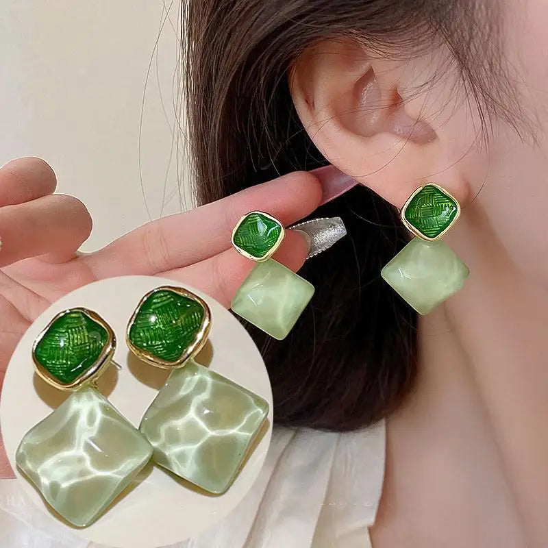 925 Silver Needle Korean Fashion Dream Colorful Crystal Earrings For Women Jewelry 2025 Trending Luxury Cube Sugar Stud Earrings
