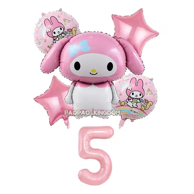 Cinnamoroll Kuromi My Melody Anime Kawaii Balloon Baby Shower Party Decoration Metallic Birthday Arrangement Helium Balloons