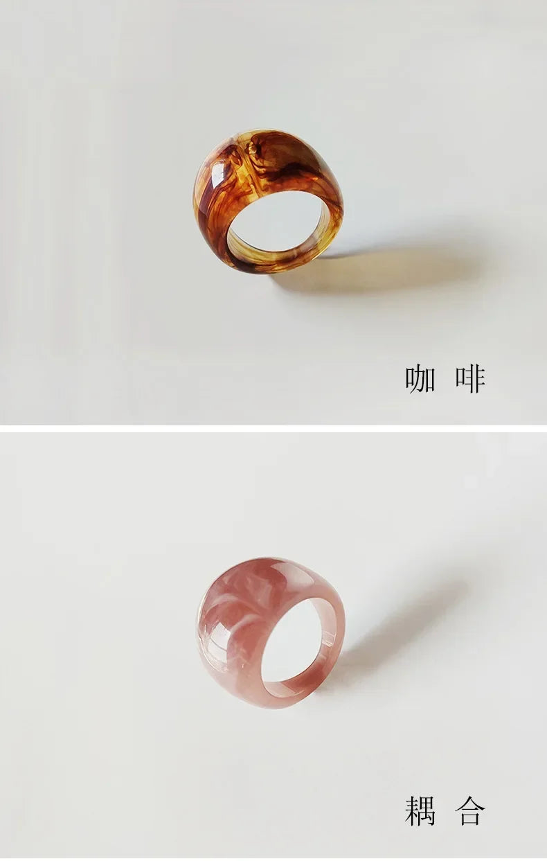 Exaggerated Creative Rings Acrylic Resin Rings for Woman Girls y2k Fashion Jewelry Accessories Party Dress Jewelry mens rings