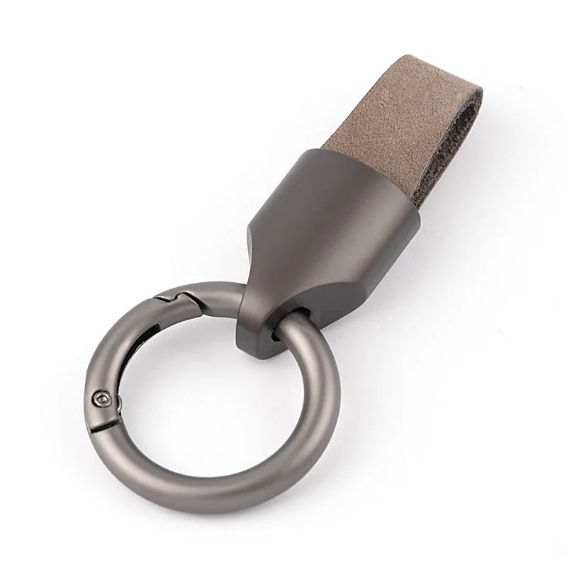 New Cowhide Leather Keychains for Women Men Waist Belt Buckle Carabiner Car Pendant Key Chains Rings Keyring Bag Gifts