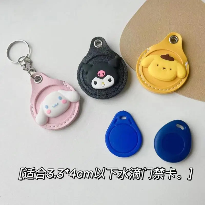 Sanrio Hello Kitty Kuromi Keychain Silicone Kawaii Anime Cute Key Case Kt Cat Pendant Melody Access Control Card Case Keychain