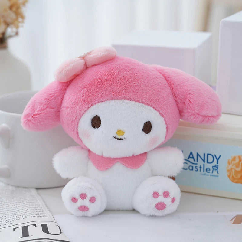Kawali 14CM Sanrio Kuromi Hello Kitty My Melody Cinnamoroll Pillow Plush Toys Plushie Keychain Stuffed Doll Pendant For Kid Gift