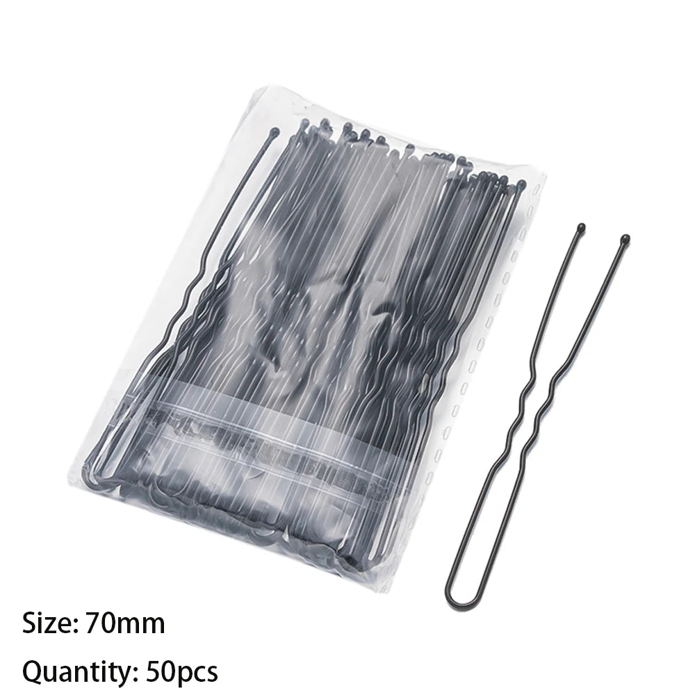 50pcs 50/60/70mm Hair Pin And Clips U Shape For Headpiece Women Girls Hairpins Accessories Bride Wedding Head Jewelry Decoration