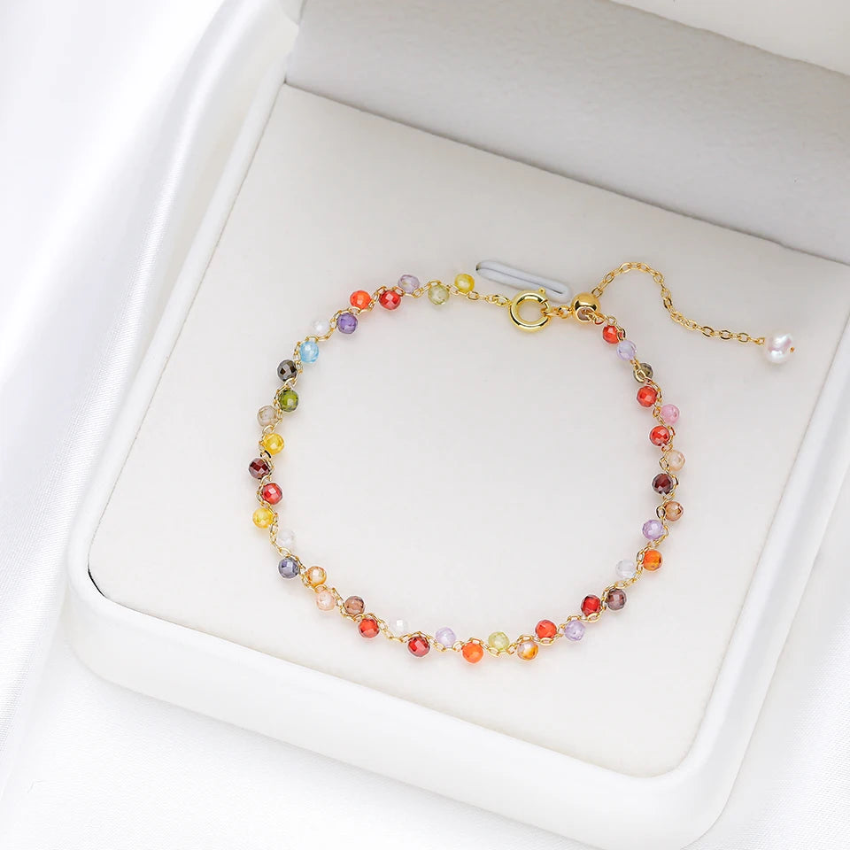 3MM Natural Stone Tourmaline Bracelet For Women on Hand Jewelry Party Wedding Luxury Gift AmethystSet Handmade New In