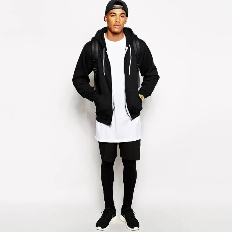 2025 Brand Men's Cotton Clothing White Long T Shirt Hip Hop Men T-Shirt Extra Long Length Man Tops Tee Long Line Tshirt For Male