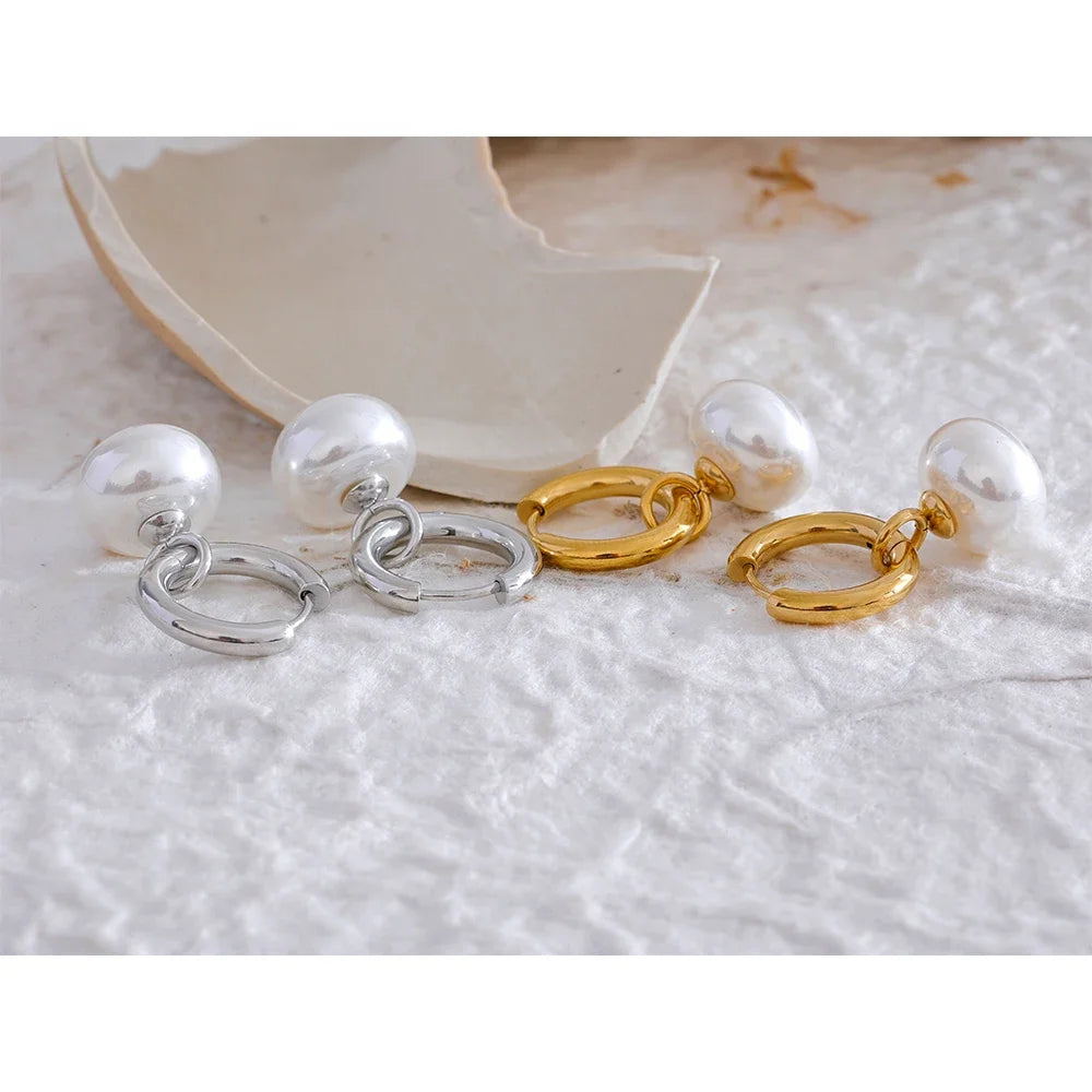 High Quality Imitation Pearl Pendant Alloy Gold Korean Earrings Ornaments Fashion Jewelry Women Gift