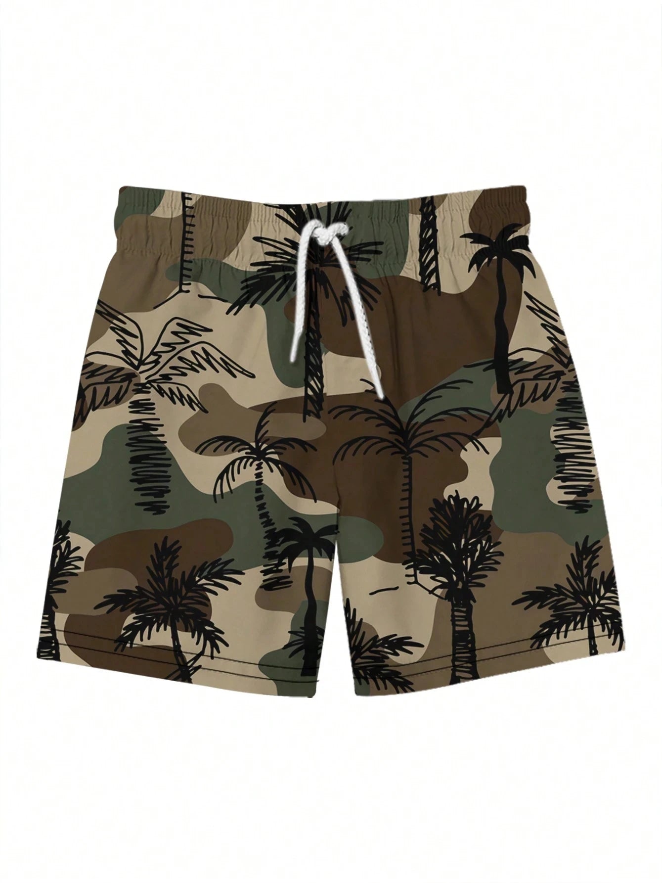 2025 Summer Beach Shorts Camouflage 3D Printed Hawaiian Vacation Style Men's Casual Board Shorts Swim Breathable Tactical Shorts