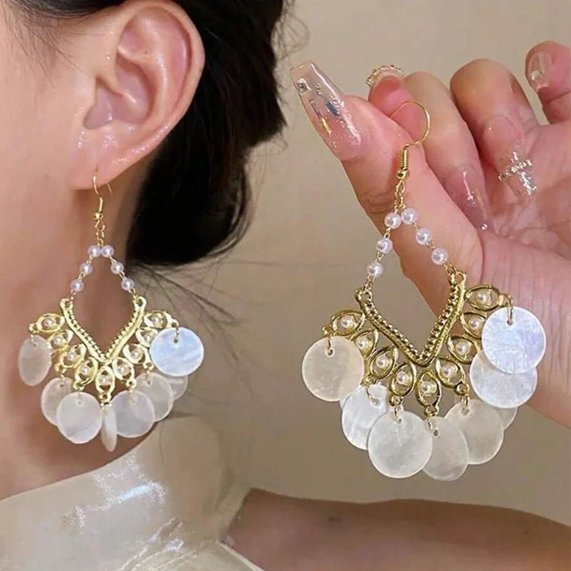 Trendy luxury Starfish Flower Elastic Pearl Bracelet Bangle Jewelry For Women Party Gift