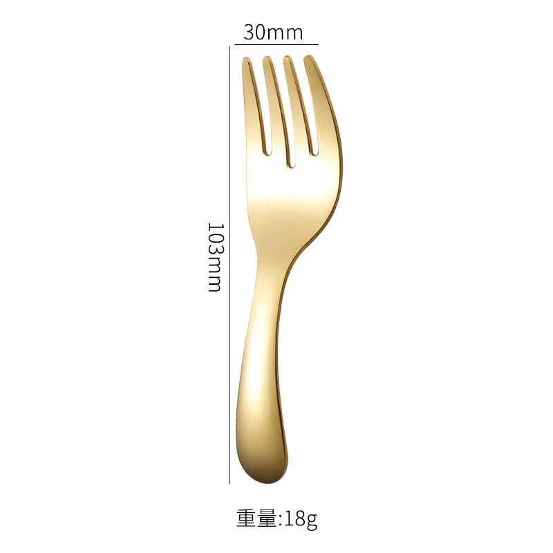 Outdoor Tourism 304 Stainless Steel Portable Tableware, CHILDREN'S Tableware, Dessert Tableware, Spoon and Fork Combination