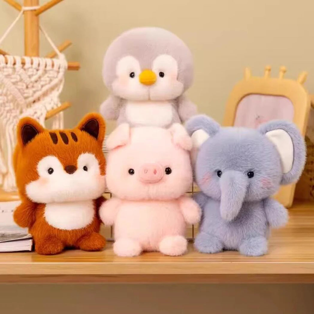 15CM かわいい動物ぬいぐるみ 子供用テーブル人形飾り コンパニオン人形 誕生日 クリスマス ギフト 柔らかい睡眠コンパニオン かわいい