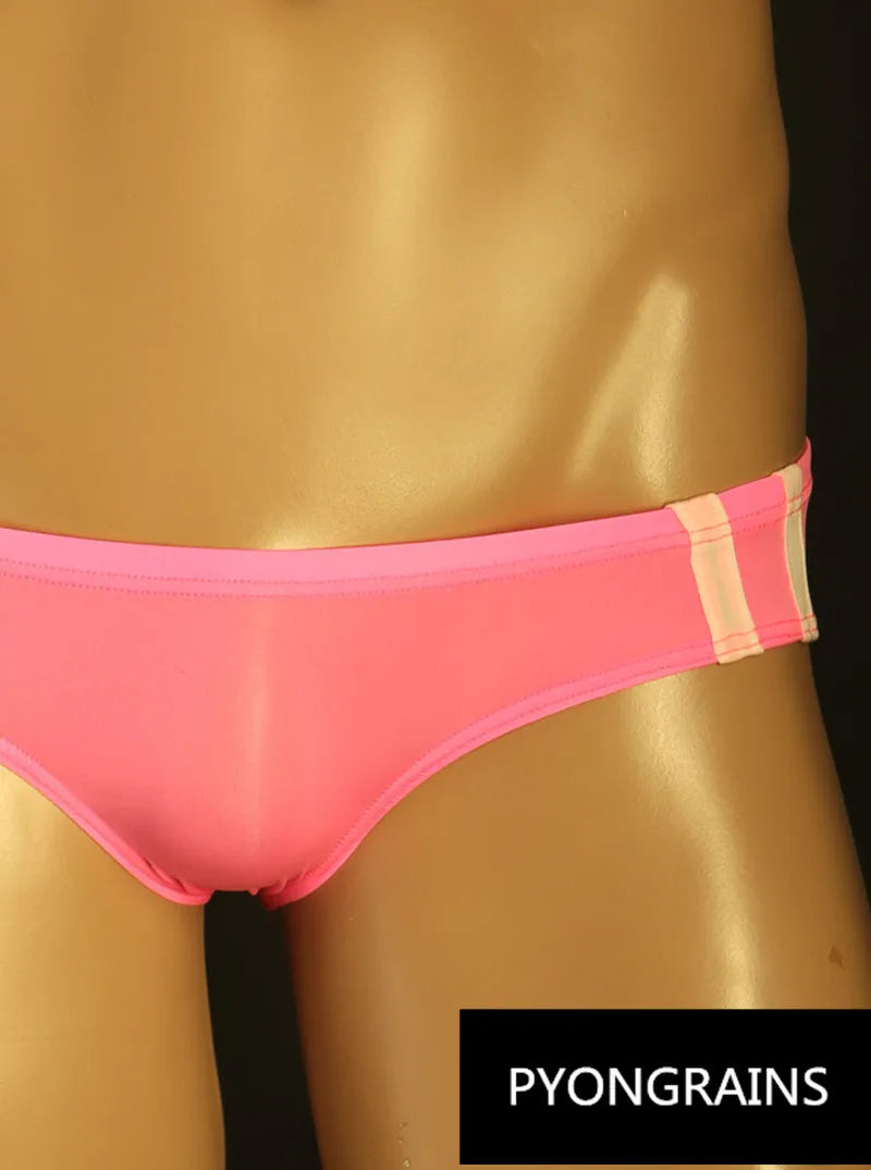 Sexy Men's T Pants Thin Breathable High Elasticity Bikini Ice Silk Men's Thong U Convex Antibacterial jockstrap thongs