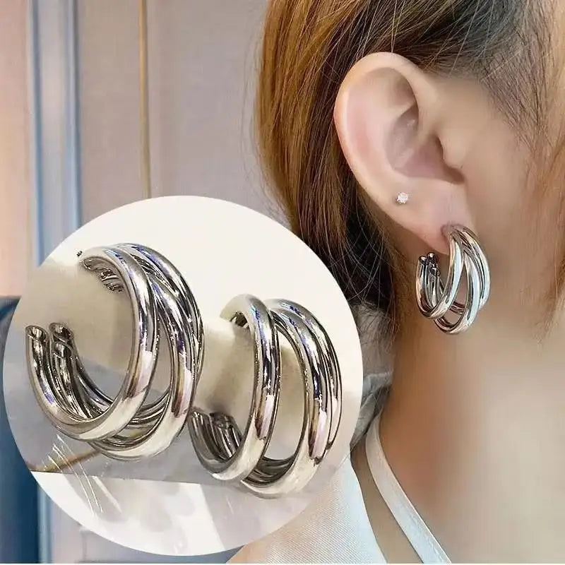 925 Silver Needle Korean Fashion Leaf Flower Earrings For Women Metal Earings Jewelry 2025 Trending Women's Gold Color Earrings