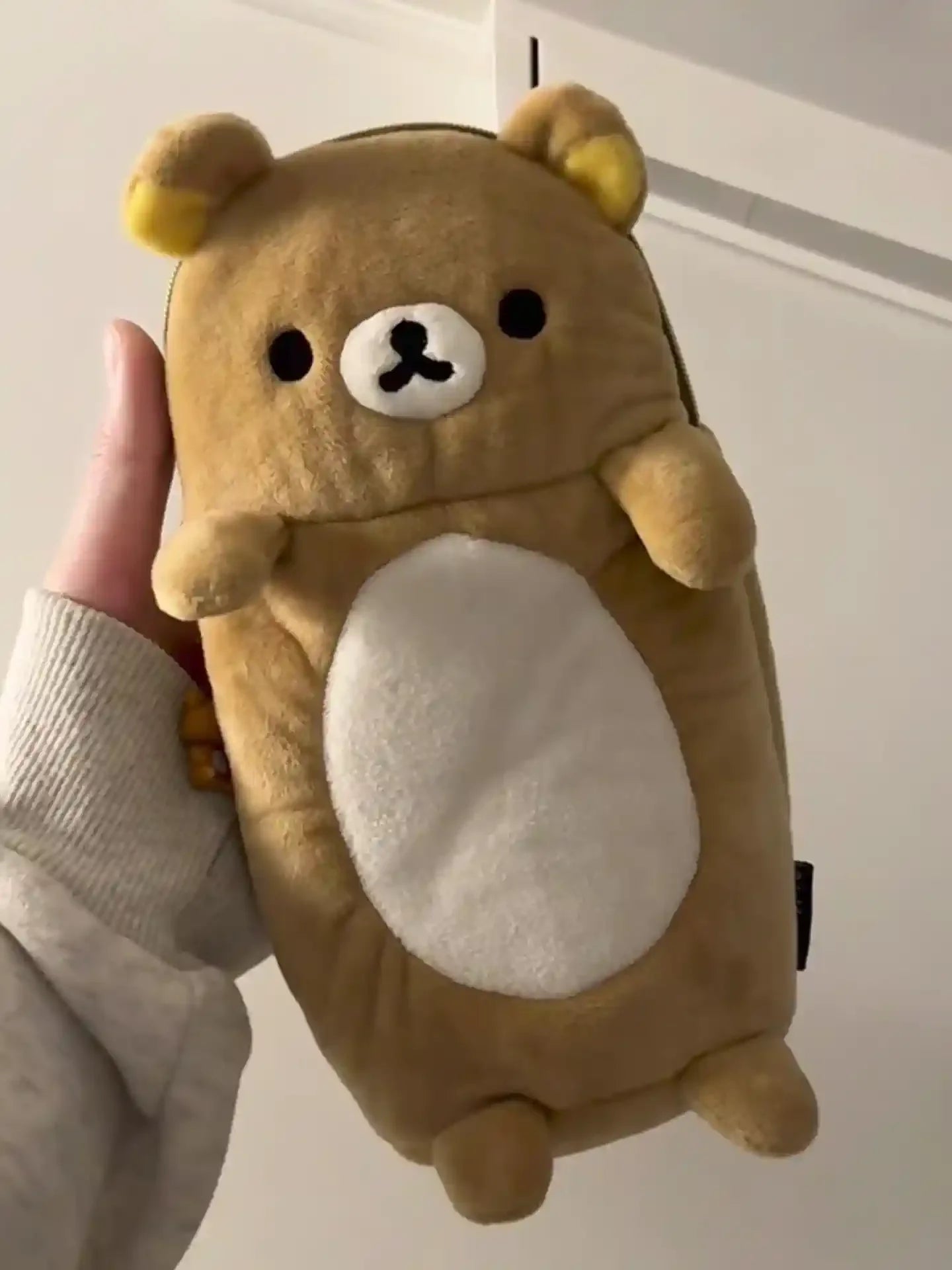 New Rilakkuma Plush Pencil Case Storage Bag Children Cartoon Cute School Stationery Bag Kawaii Birthday Gift Girl Customization