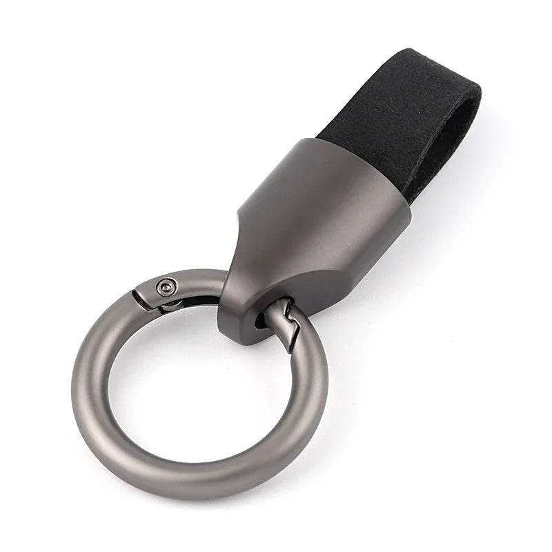 New Cowhide Leather Keychains for Women Men Waist Belt Buckle Carabiner Car Pendant Key Chains Rings Keyring Bag Gifts