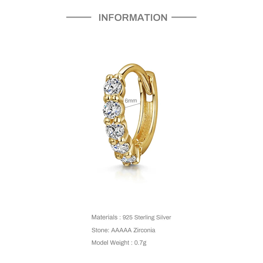 Aide 925 Sterling Silver 1pc Geometry Multi Piercing Stud Earrings For Women K Gold Simple Elegant Tassel Jewelry Gift Pendiente