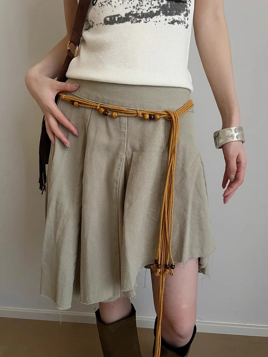 Bohemian-Style Black Braided Waistline Women With Dress Sexy Belt y2k Chatelaine Trend