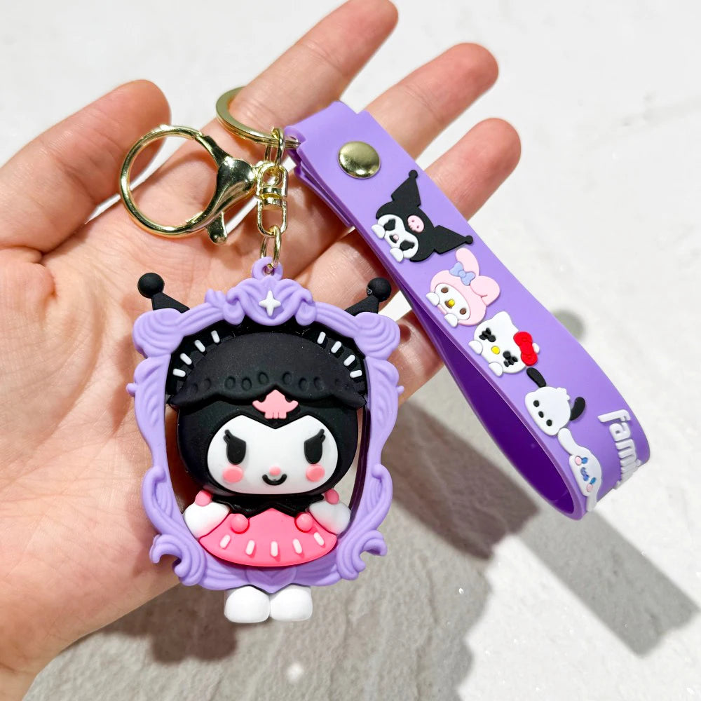 Sanrio Hello Kitty Keychain Cute Cartoon Melody Kuromi Doll Decoration Keyring Jewelry Girl&Child Gifts Toy Christmas gift idea