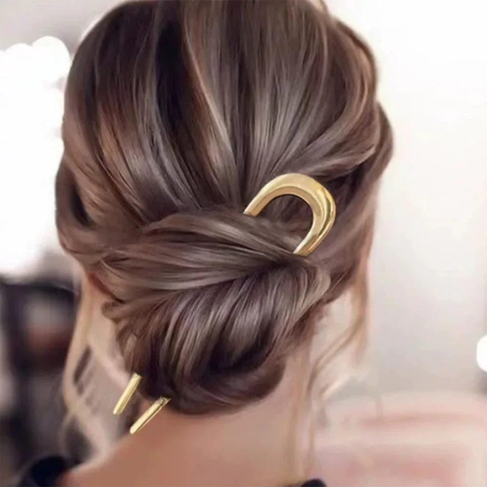 New Simple U Shaped Hairpin Metal Hair Sticks U French Hair Clips Pins Fashionable Hair Jewelry Accessories for Women Wholesale