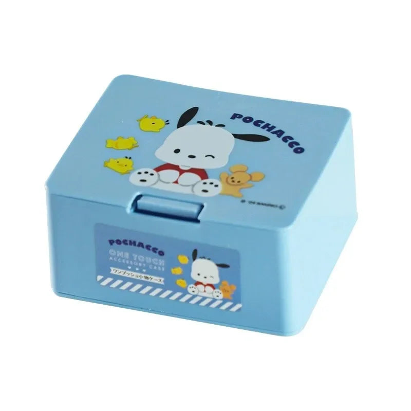 Genuine Japanese Sanrio Melody Sanrio Cotton Swab Stick Box Press Pop-up Cover Storage Box Cosmetics Storage Box