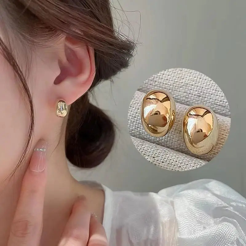 925 Silver Needle Korean Fashion Leaf Flower Earrings For Women Metal Earings Jewelry 2025 Trending Women's Gold Color Earrings