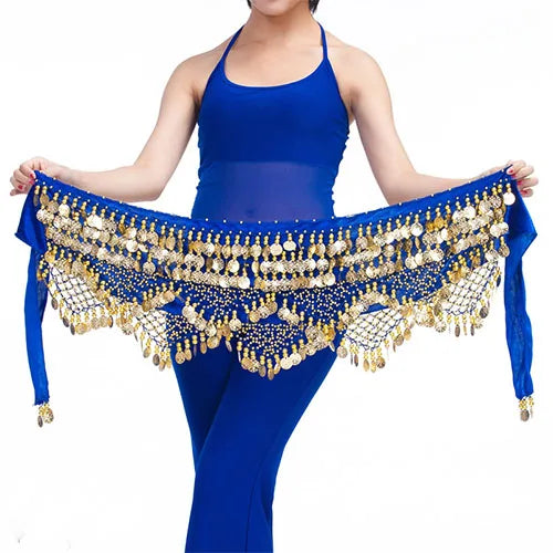 New Style Top Selling Belly Dance Waist Chain Hip Scarf Bellydance Coins Belt Dancing Waist Belt Dancer's Accessories