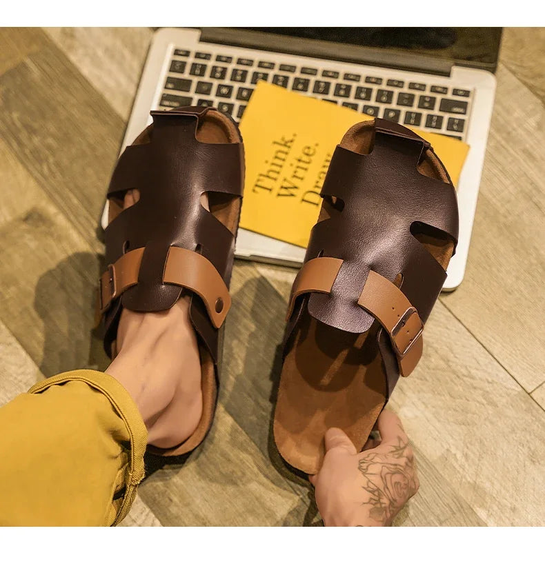 Fashion designer sandals for men-High quality beach shoes comfy non-slip slides luxury slippers free shipping