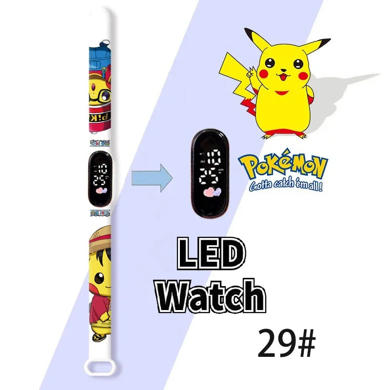 Cartoon Hello Kittys Electronic Led Sports Watch Kawaii Sanrio Kuromi Cinnamoroll Student Child Printing Water Proof Gifts Toys