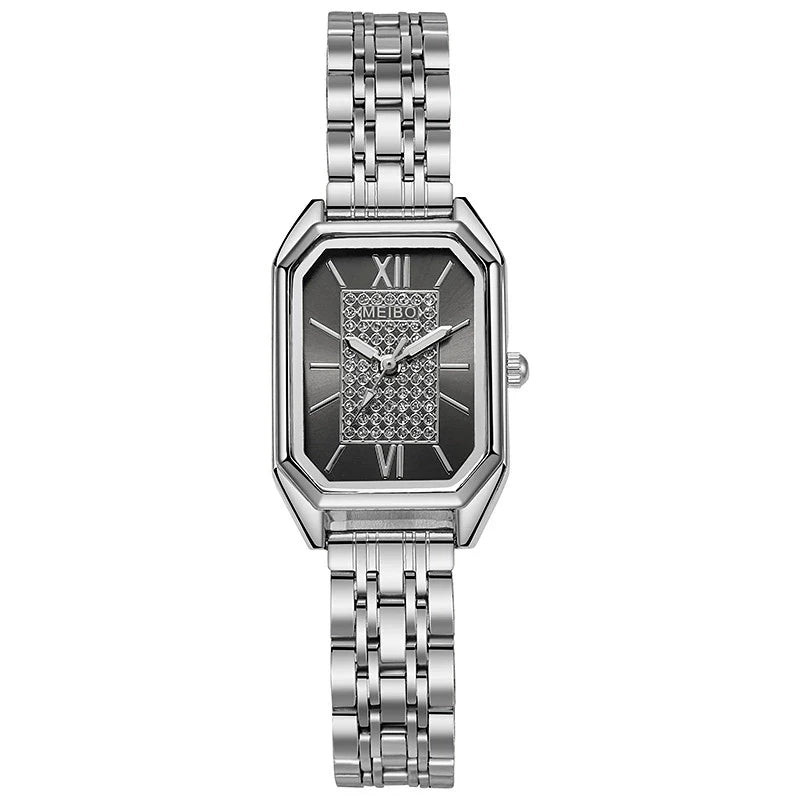 高級レディース腕時計 ファッション 長方形 レディース スチールバンド クォーツ腕時計 Reloj Mujer Relogio Feminino 女の子用時計 ギフト