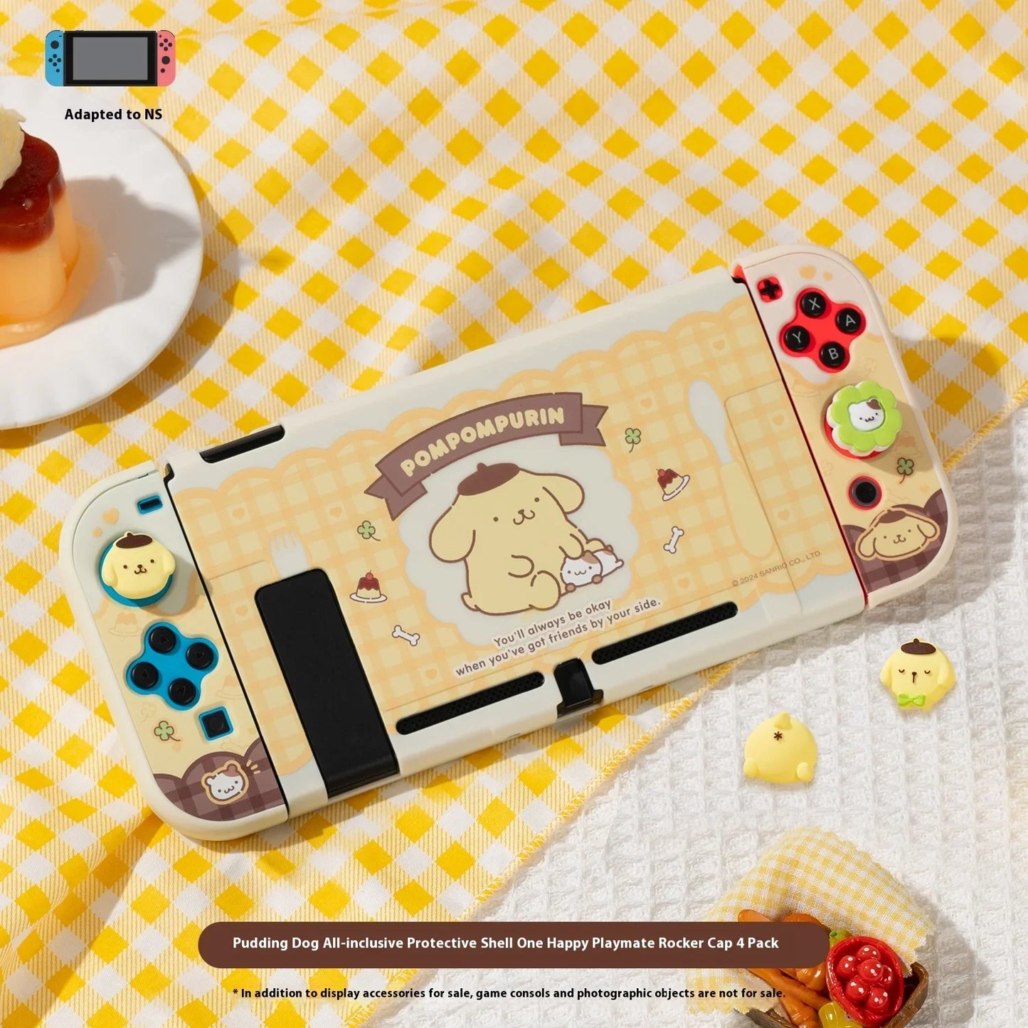 Sanrio Figure Hello Kitty Switch Ns/Oled Protective Case Hard Shell Protective Cover Plug Base Cute Peripheries Game Accessories