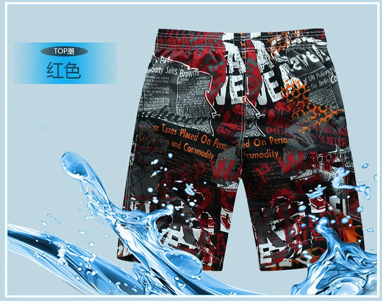 Sexy Swimsuit 2024 Summer Mens Swimwear Print Swimming Shorts For Men Surf Board Beach Wear Quick Dry Swimming Trunks Sunga 6XL