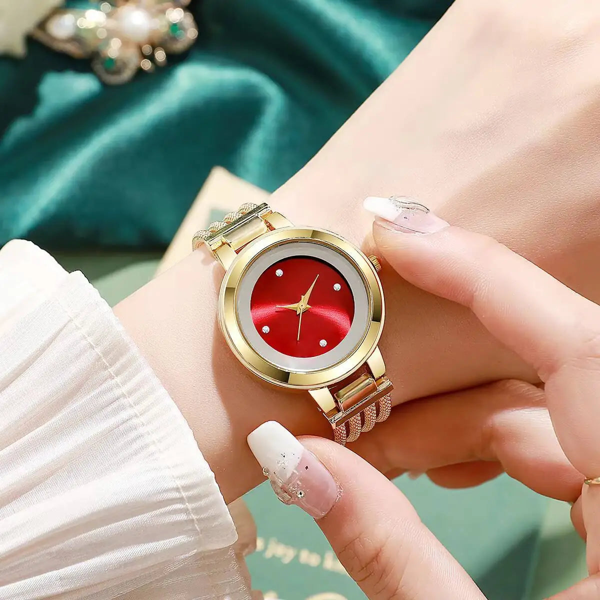 高級レディース腕時計 ファッション アナログ クォーツ腕時計 女の子用時計 ギフト Reloj Mujer