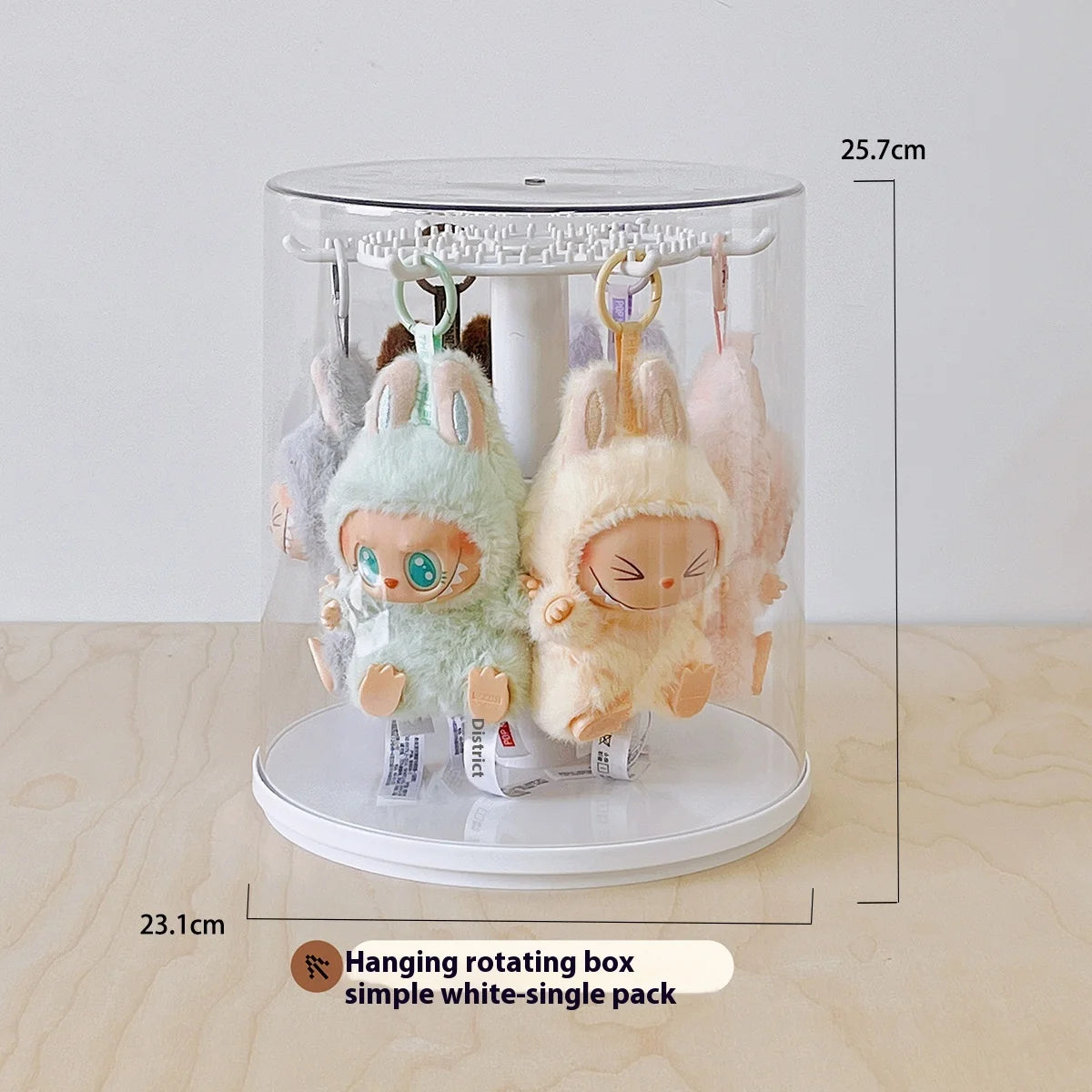 Labubu Pendant Display Box Rotating Transparent Labubu Doll Handmade Blind Box Storage Display Rack Decoration In Stock