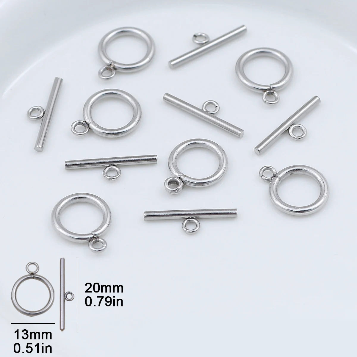 Stainless Steel OT Rings&Toggle Clasps Round Bar For Jewelry Making Necklaces Bracelets Pendants DIY Handmade Accessories