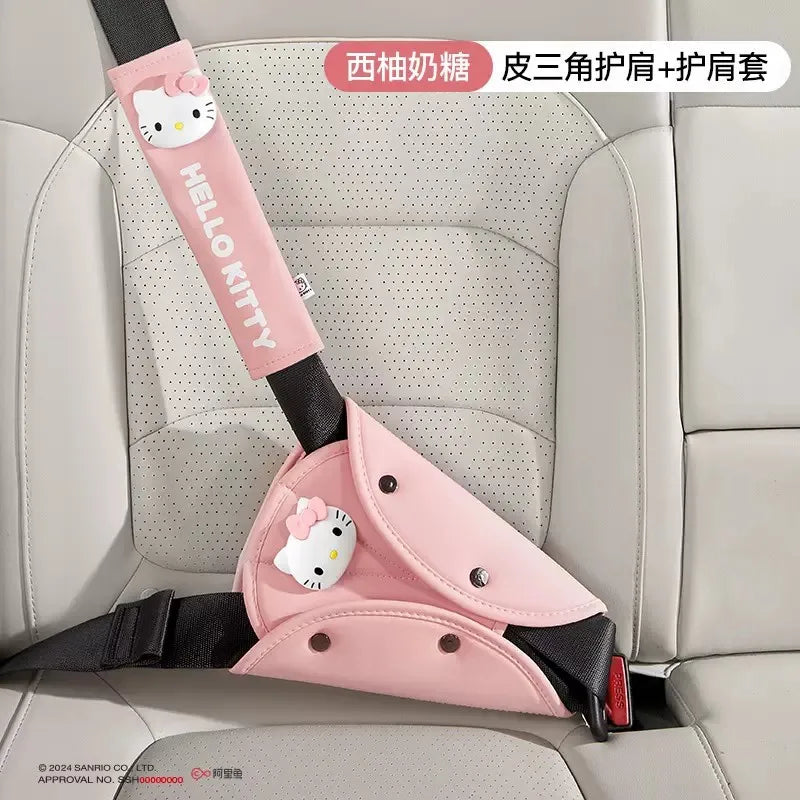 Sanrio Car Child Safety Belts, Seat Shoulder Pads, Anchors, Seat Belt Protectors, Anti-Pinch Neck Hello Kitty Car Accessories