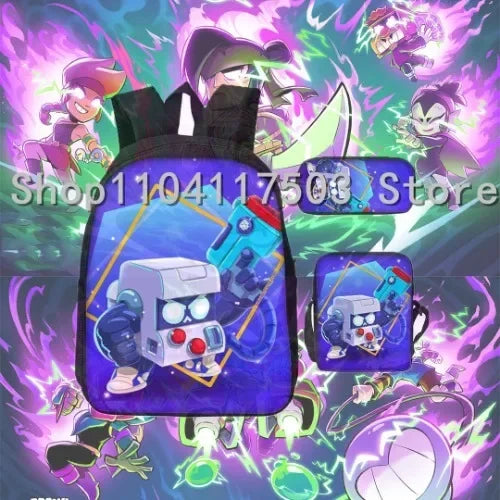 Anime Figures 3Pcs Backpack Set Kawaii Schoolbag Cartoon Mochila Anime Large Capacity 16 inch Bags Birthday Gifts