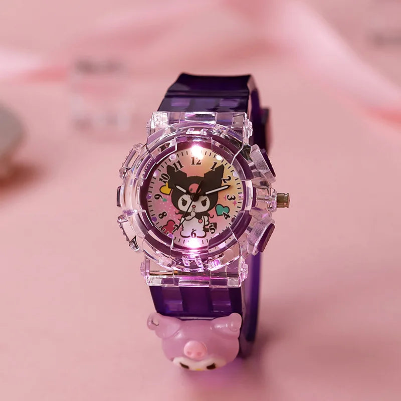 Cartoon Sanrio Kawaii Anime LED Watch Cute Kuromi Melody Pudding Dog Birthday Gifts And Christmas Thanksgiving Gift Toys New