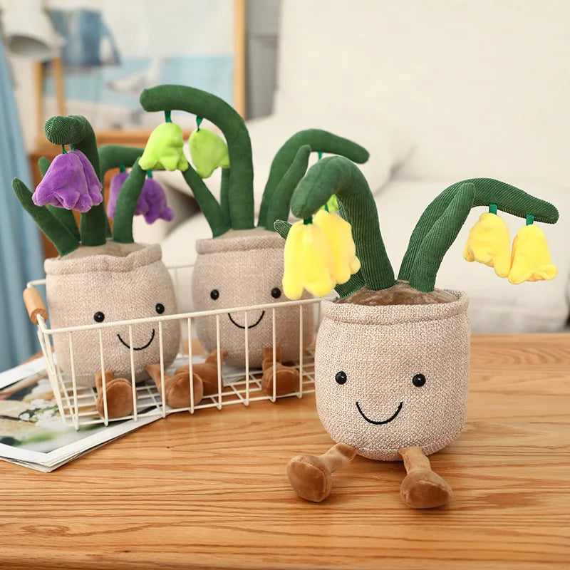 25cm シミュレーション 漫画 プラントポットシリーズ ぬいぐるみ 多肉植物 チューリップ ユリ ぬいぐるみ おもちゃ ホームデコレーション リビングルーム 寝室 女の子へのギフト