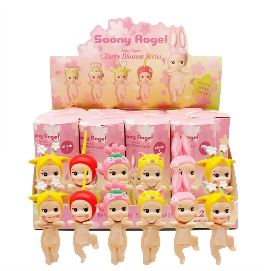 Cberrry blossom series Sonny Angel & Mofusand Blind Box Hippers Mini Figure Shark Cat Action Toy For Fan Children Christmas Gift