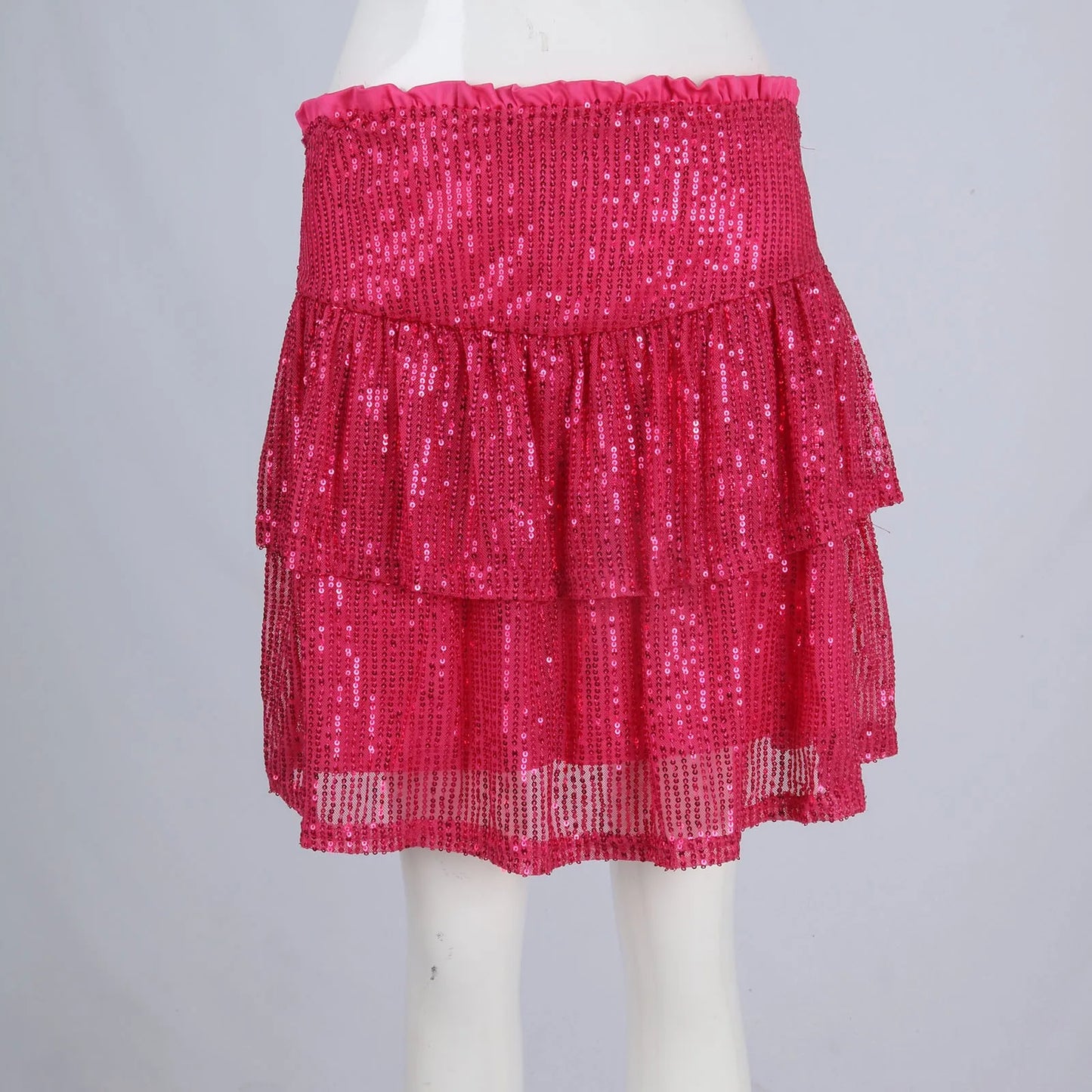 2024 Fashion Party Evening Clothes for Women Summer Sexy Elastic High Waist Sequin Mini Pleated Skirts Streetwear Short Dress