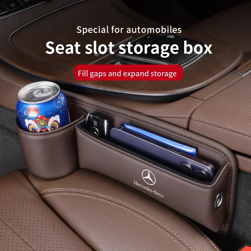 For Mercedes-Benz A B C E S V R-Class A45 C43 CLA GLA GLB GLC SLK SL Car Seat Gap Multifunction Storage Box Seat Gap Cup Holder