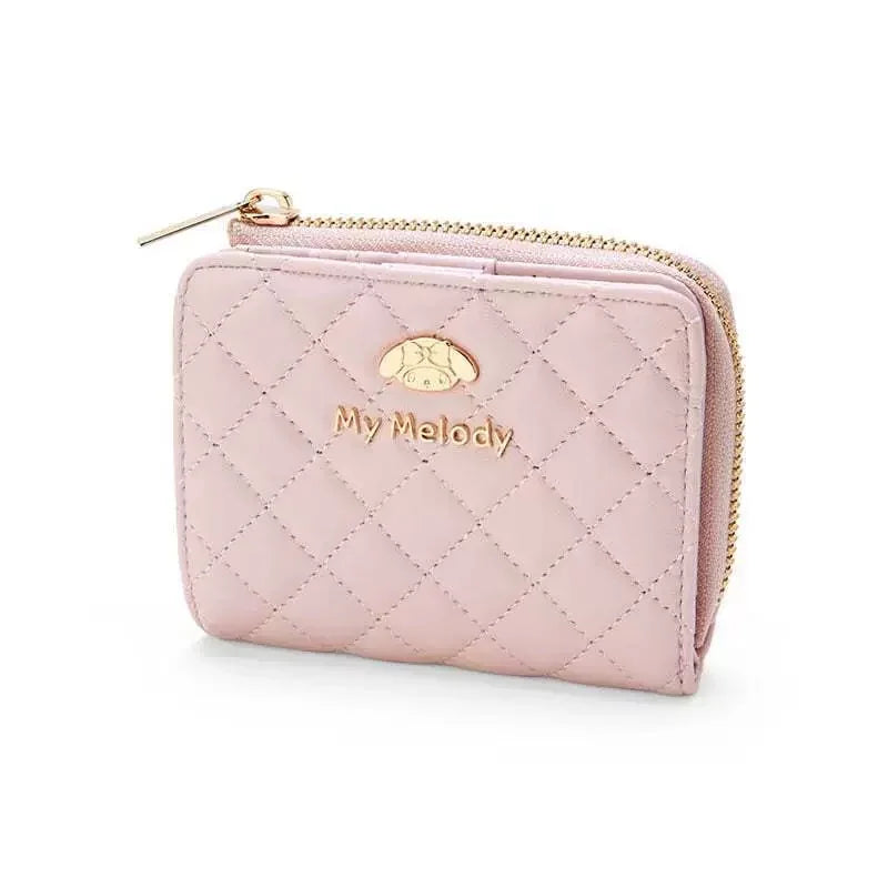 Sanrio Cinnamoroll Kuromi My Melody Hello Kitty Kawaii PU Leather Wallet Card Holders Casual Coin Purse Money Bag