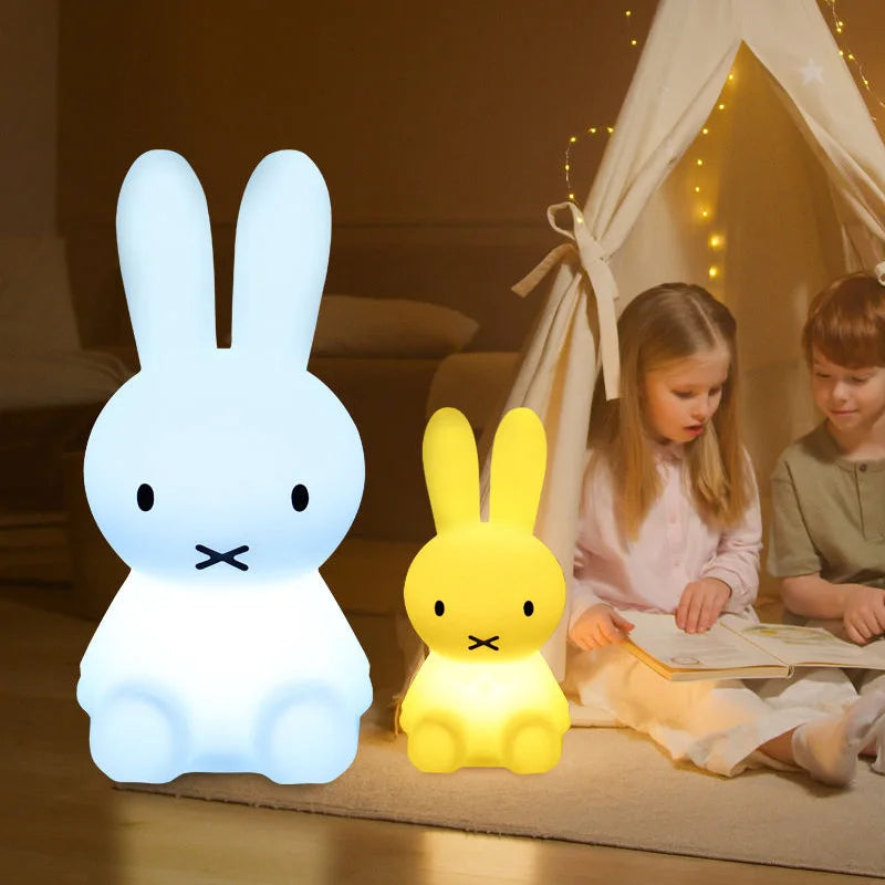 Creative Miffy Night Light Cute Cartoon Charging Home Decor Accessories Bedside Warm Night Light Kawaii Anime Toys Girl Gifts