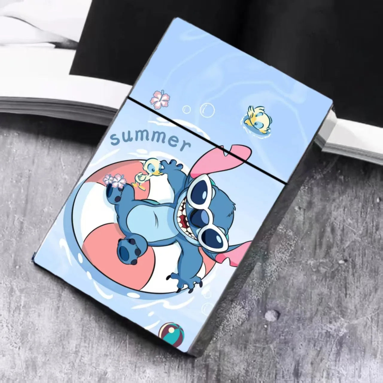 Lilo & Stitch Cigarette Case Action Anime Figures Cute Girlish Heart Cigarette Case Cute Smoke Ornaments Gifts