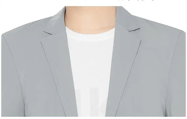 新作夏用男性用薄手日焼け止めブレザージャケット 高品質メンズ通気性速乾ブレザーコート メンズビジネスカジュアルスーツコート