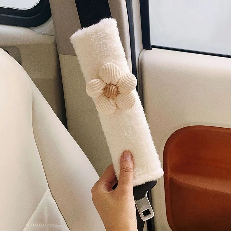 Car Seat Belt Cover Sanrios HelloKittys Cinnamoroll Kuromi My Melody Anime Cartoon Auto Decorate Shoulder Protectors