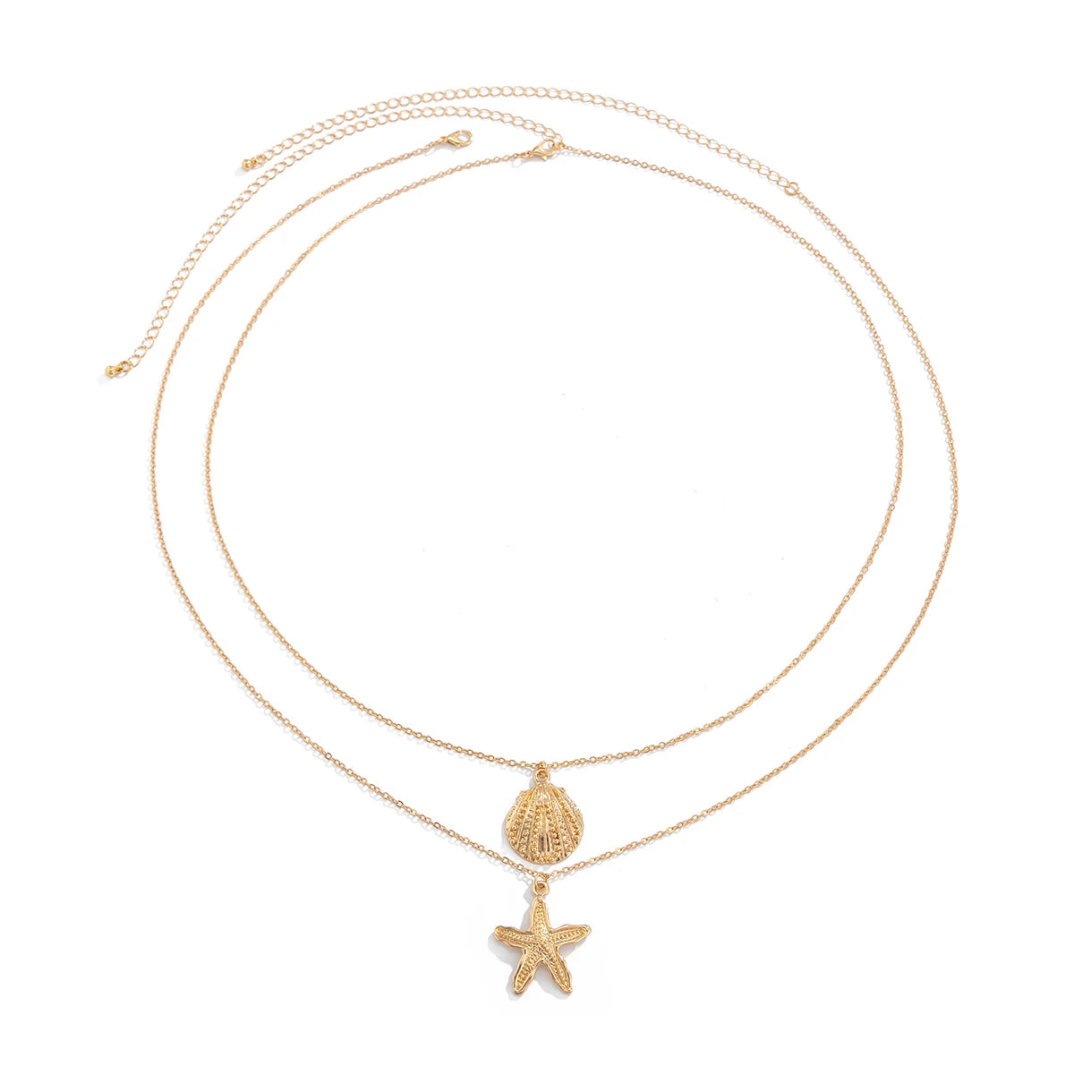 Ingemark Sexy Simple Metal Starfish Scallop Pendant Waist Belly Chain for Women Summer Beach Bikini Vacation Body Jewelry Gift
