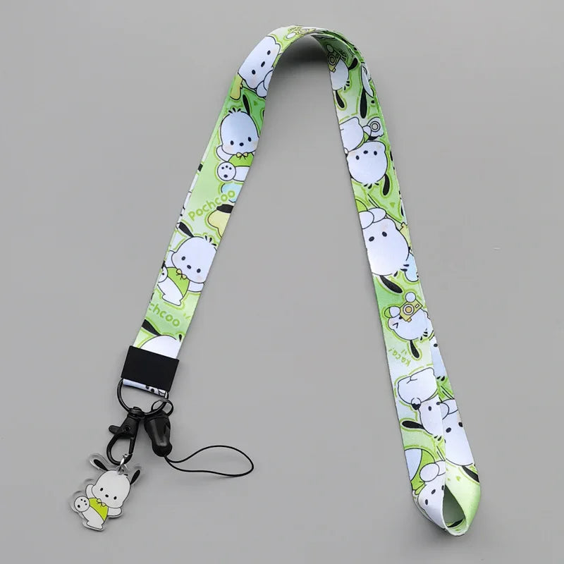 Cute Sanrio Characters Cosplay Accessories Cartoon Neck Strap Lanyard with Phone Strap and Card Holder