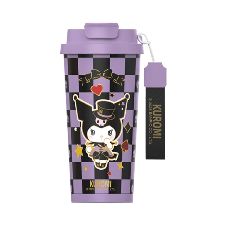 Sanrio Kuromi Portable 316 Stainless Steel Tumbler Thermos For Coffee Insulated Cup Cold and Hot Sports Water Bottle with Straw