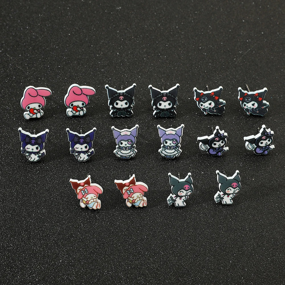 Sanrio Kuromi My Melody Earrings Cute Sweet Exquisite Earrings Campus Girls Jewelry Accessories Gifts